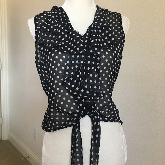 Polka Dot Ruffled Top - Picture 1 of 5
